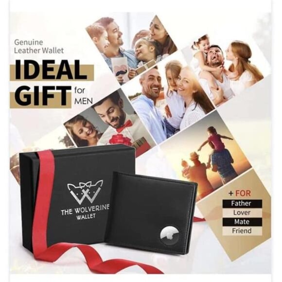 Air Tag Wallet Men Genuine Leather Bifold | RFID Blocking  for Men  - Picture 7 of 7